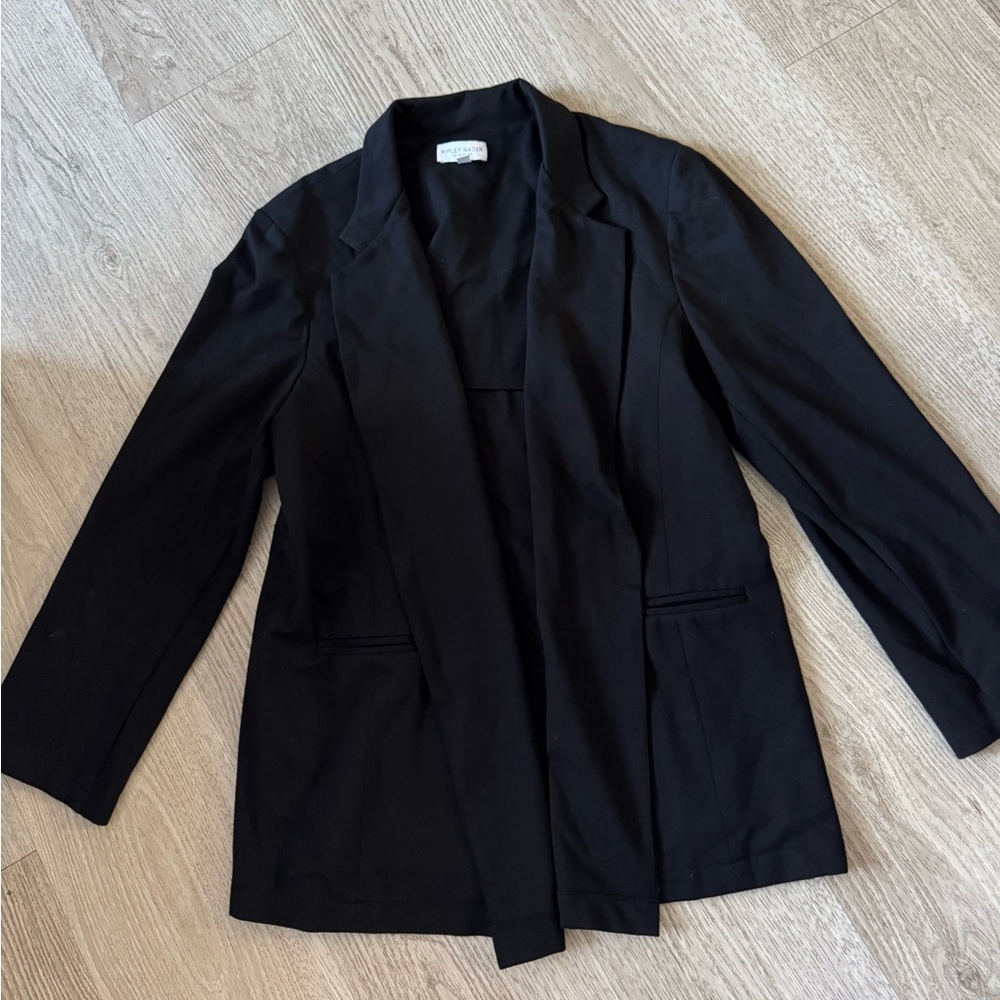 Black Women's Open-Front Blazer Jacket